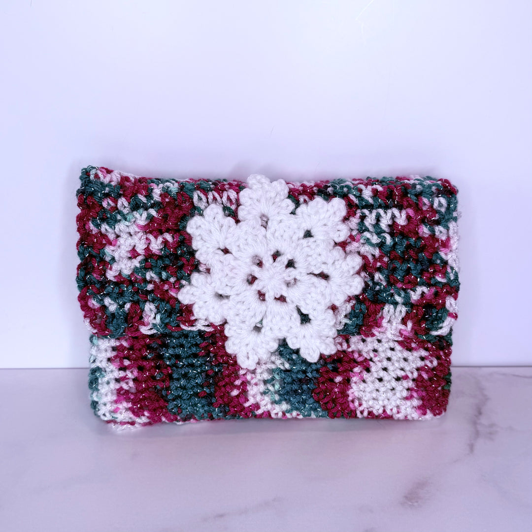 Book Sleeve - Red & Green Snowflake