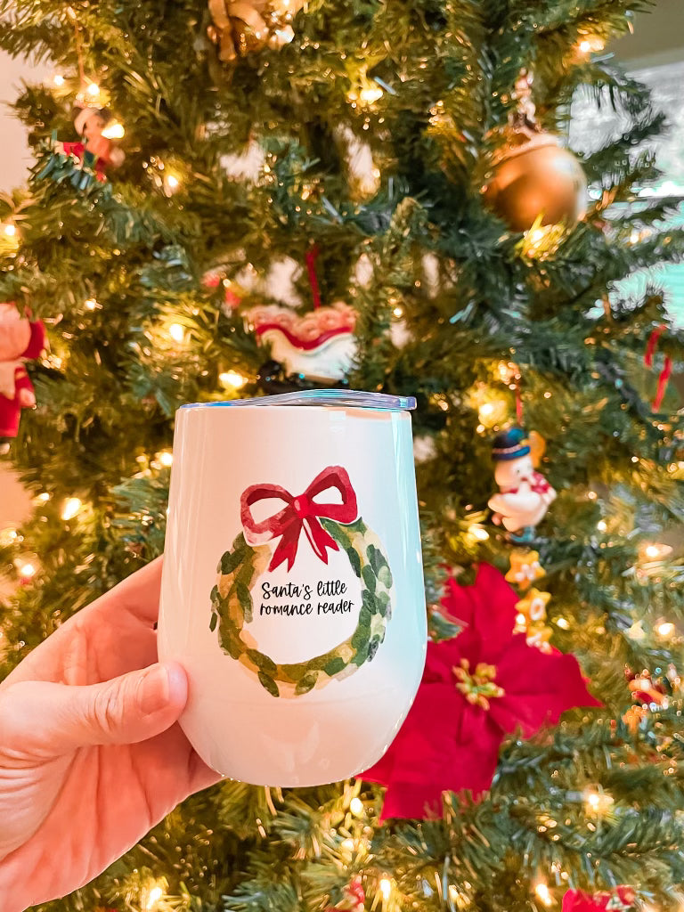 Santa's Little Romance Reader Wine Tumbler